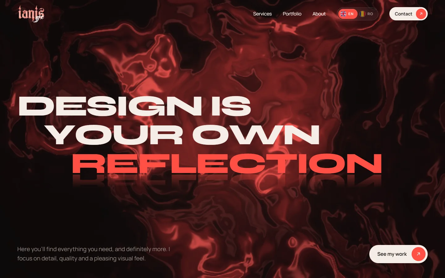 ianisgfx website, home page